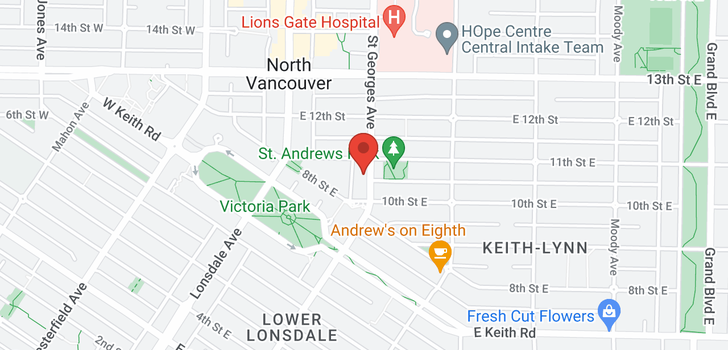 map of 301 1033 ST. GEORGES AVENUE